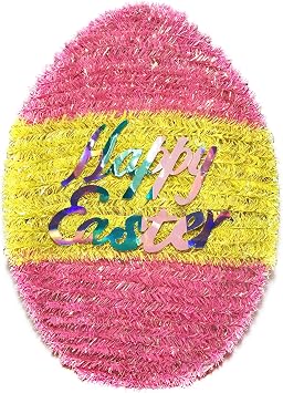Brite Star 8 x 12 inch Easter Egg Stripe Tinsel Mixed with Iri Yellow