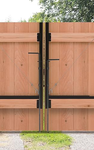 Miniatura 2 de Varilla de caída de alta resistencia - Barra de caída de pestillo de pasador Adjust-A-Gate para puertas de doble accionamiento - Negro (barra alta