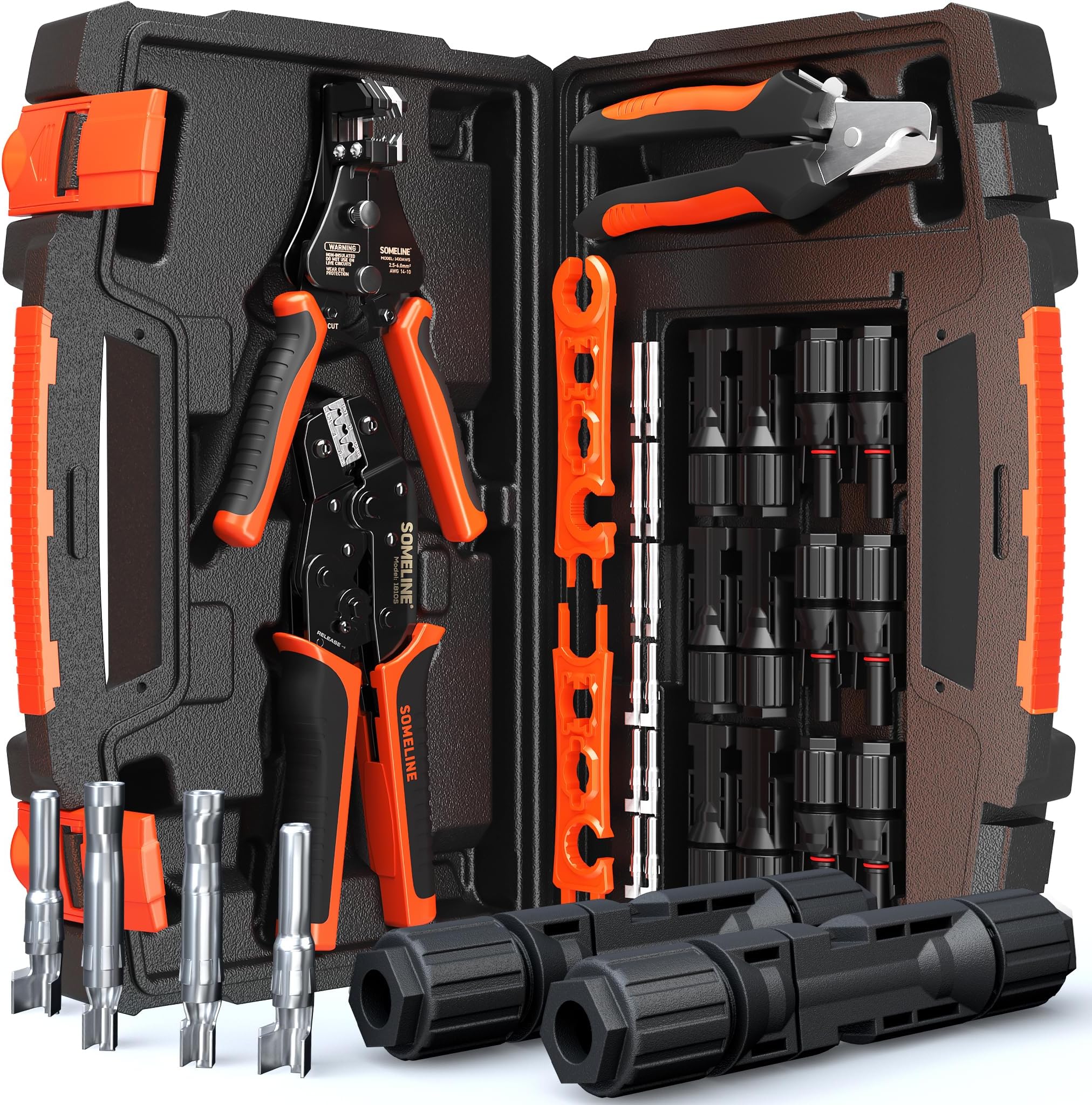 SOMELINE Solar Connectors Photovoltaic Systems Panel Spanner Tool Cable Panels Male Female PV Systems Wire Adapter Combiner DIY Kit PV Plug Coupler