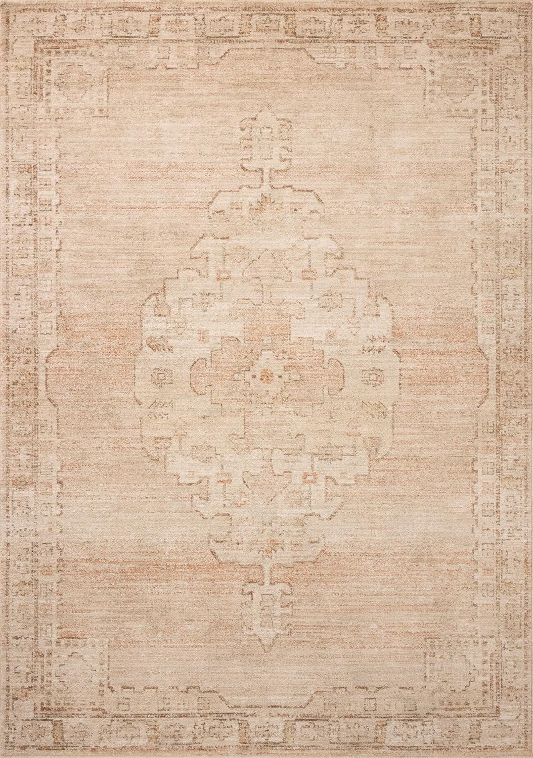 Loloi Chris Loves Julia Palma Collection PLM-02 Spice/Natural 9'-6" x 13'-1" Area Rug Vintage Style Boho Living Room Bedroom Carpet