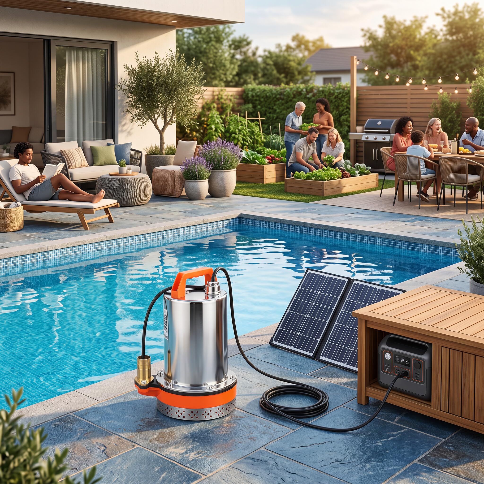 Piccola Pompa Sommersa, Sollevamento 8 M, Alimentazione a Batteria e Energia Solare, Acciaio Inossidabile, 12V