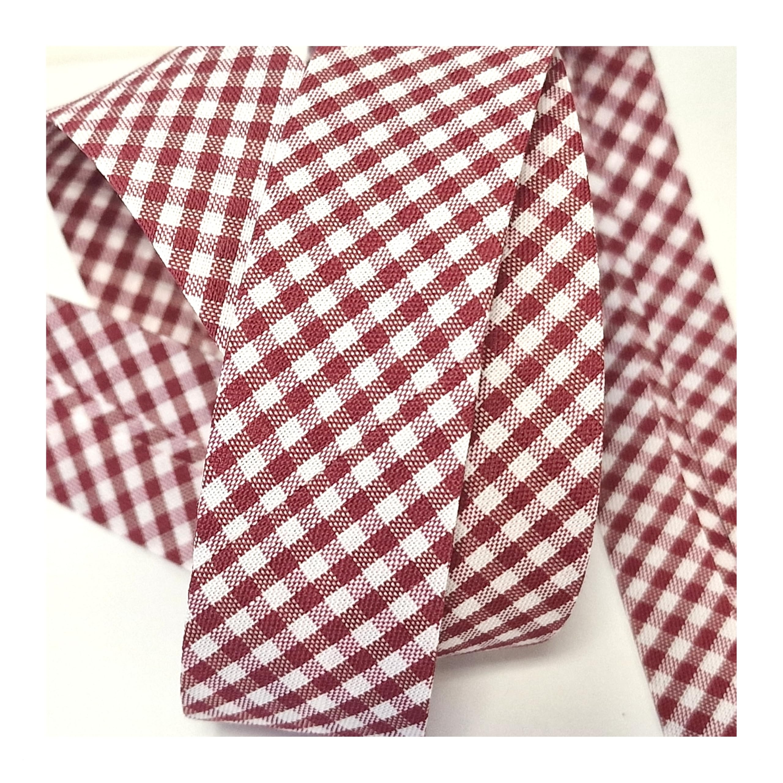 5m of 30mm Wide Cotton Gingham Bias Binding Tape 5m Single Folded, Edging Quilting Sewing, Bunting, Craft, Upholstery