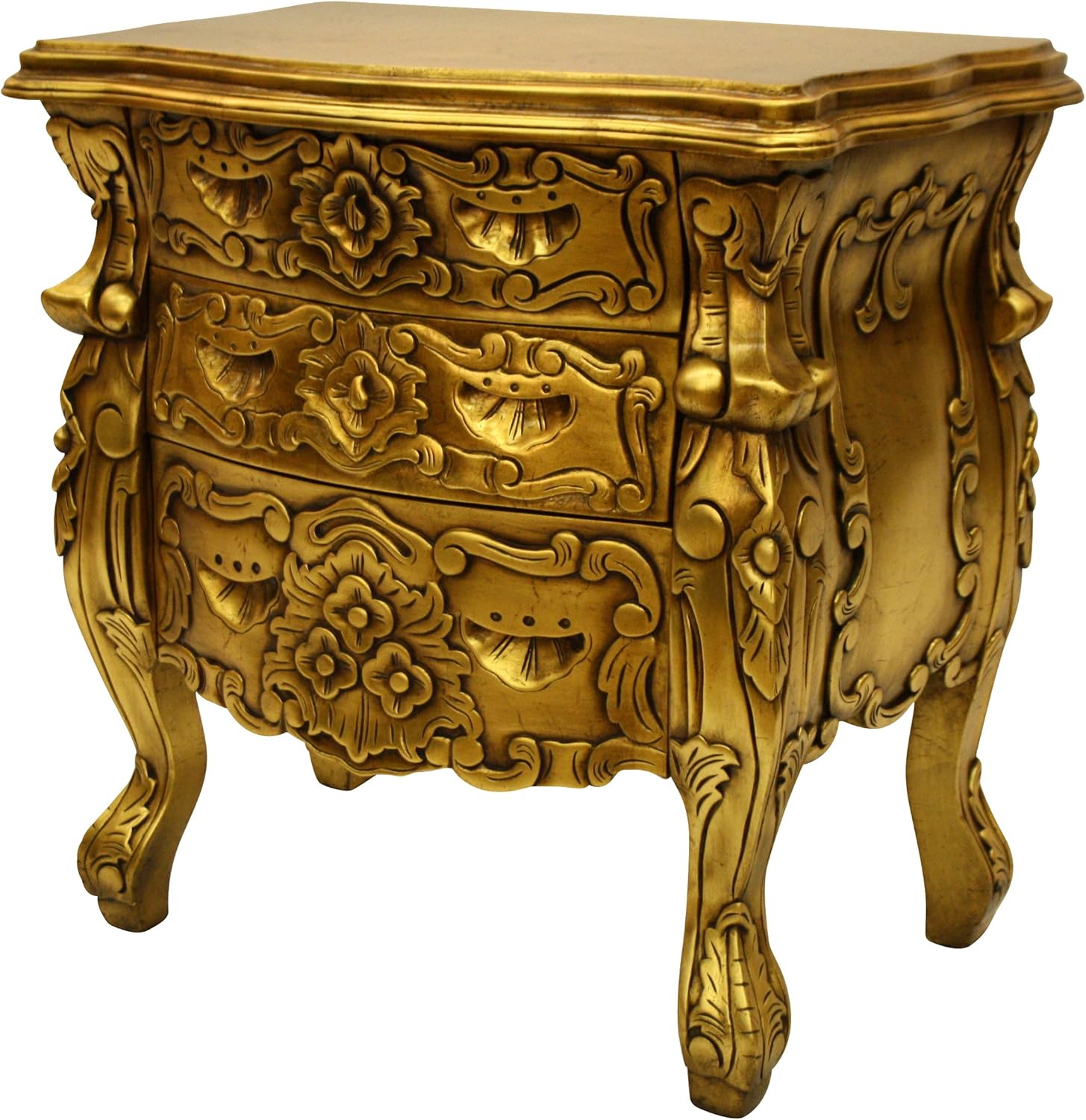 French Shabby Chic Rococo Furniture Bedside Tables Gold Leaf