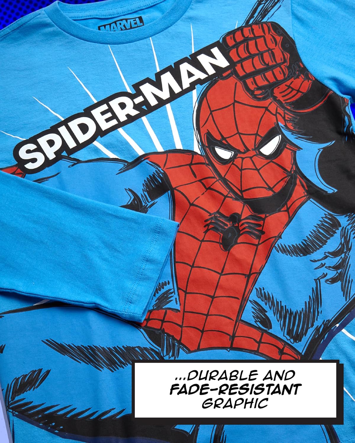 Marvel Spiderman Boys Graphic Tees - 2 Pack The Amazing Spider-Man & Friends Short Sleeve and Long Sleeve Boys Shirts (2T-16) - Image 5