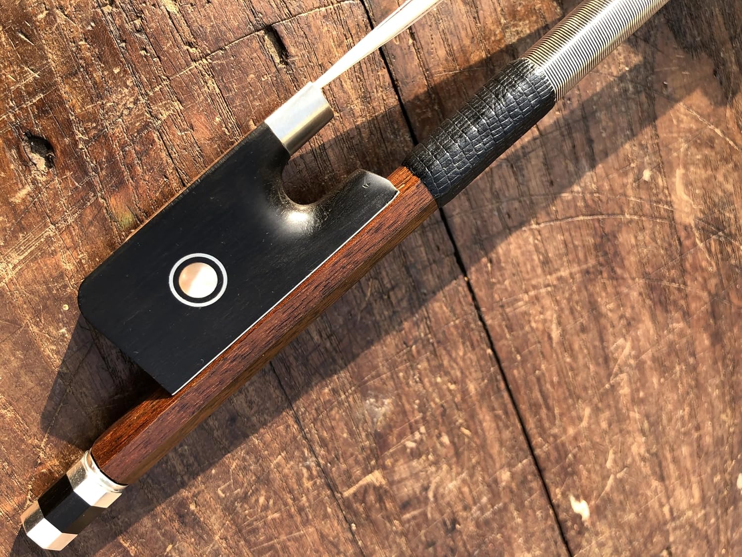 Cello Bow IPE Wood Cello Bow Unbleached White Horse Hair Art No VC210 (4/4 Cello Bow)