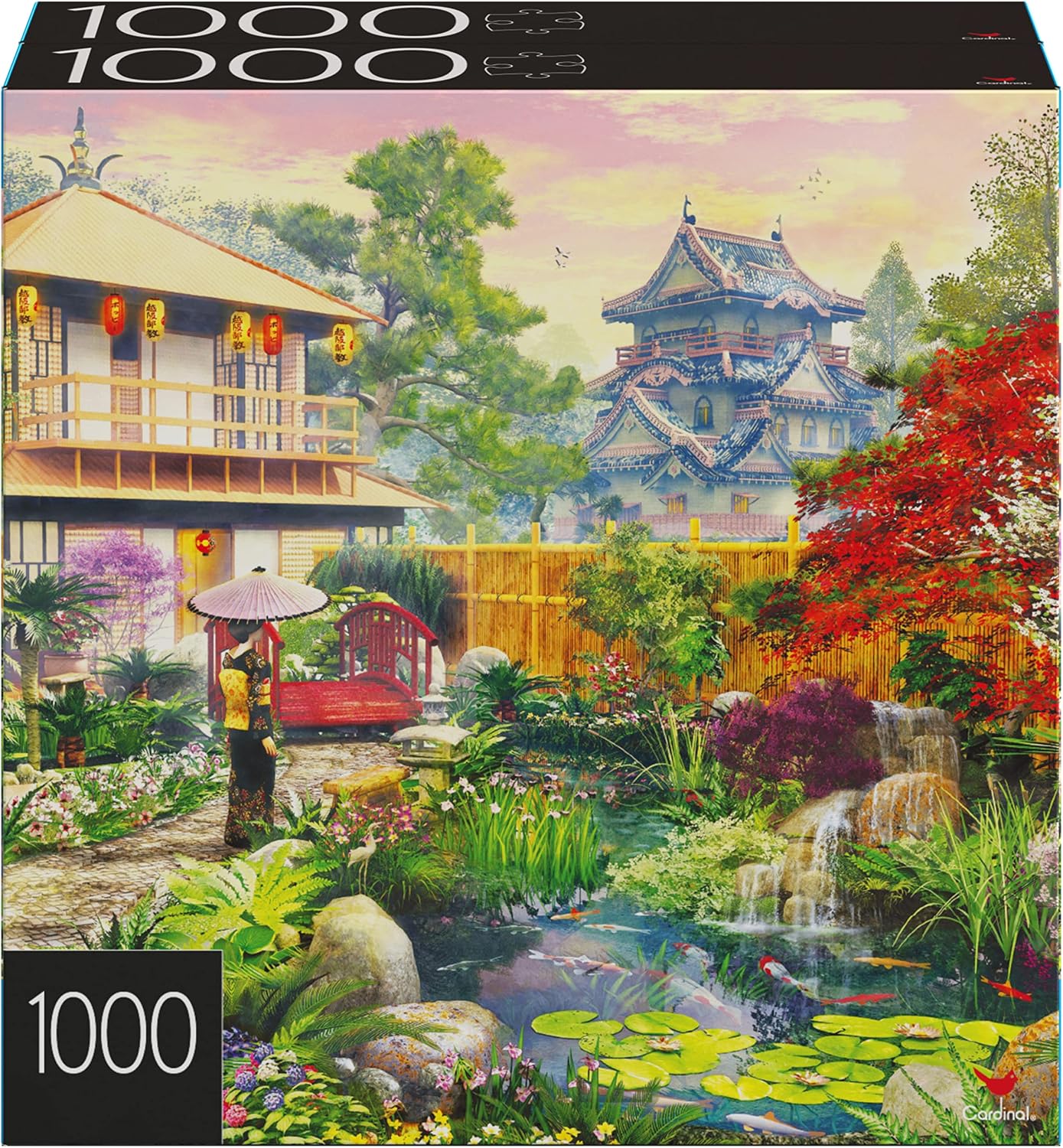 Spin Master Games, 2-Pack of 1000-Piece Jigsaw Puzzles, Amalfi Coast & Japan Garden, Puzzles for Adults and Kids Ages 12+, Amazon Exclusive
