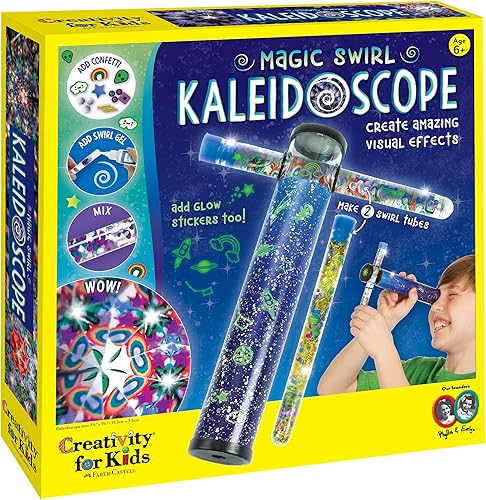 Creativity for Kids Kit de caleidoscopio Magic Swirl - Haz tu propio caleidoscopio para niños, juguetes STEM, mediano