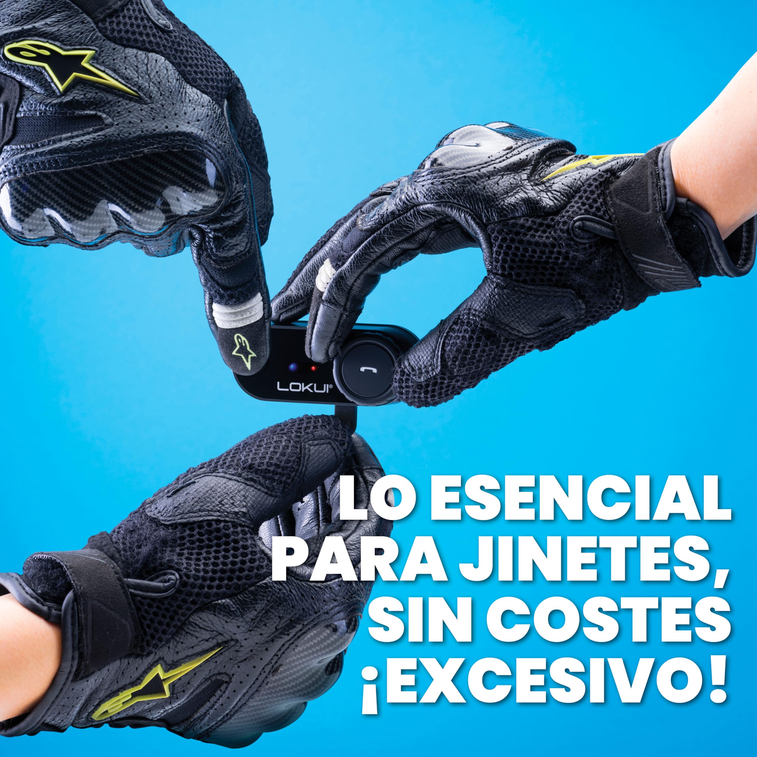 Midland - Intercomunicador Casco Moto Único Lokui K30, Auriculares Moto Inalámbricos Bluetooth Universales e Impermeables, Alcance 800m para 2 Personas, Batería 10H, Radio FM, Cancelación Ruido