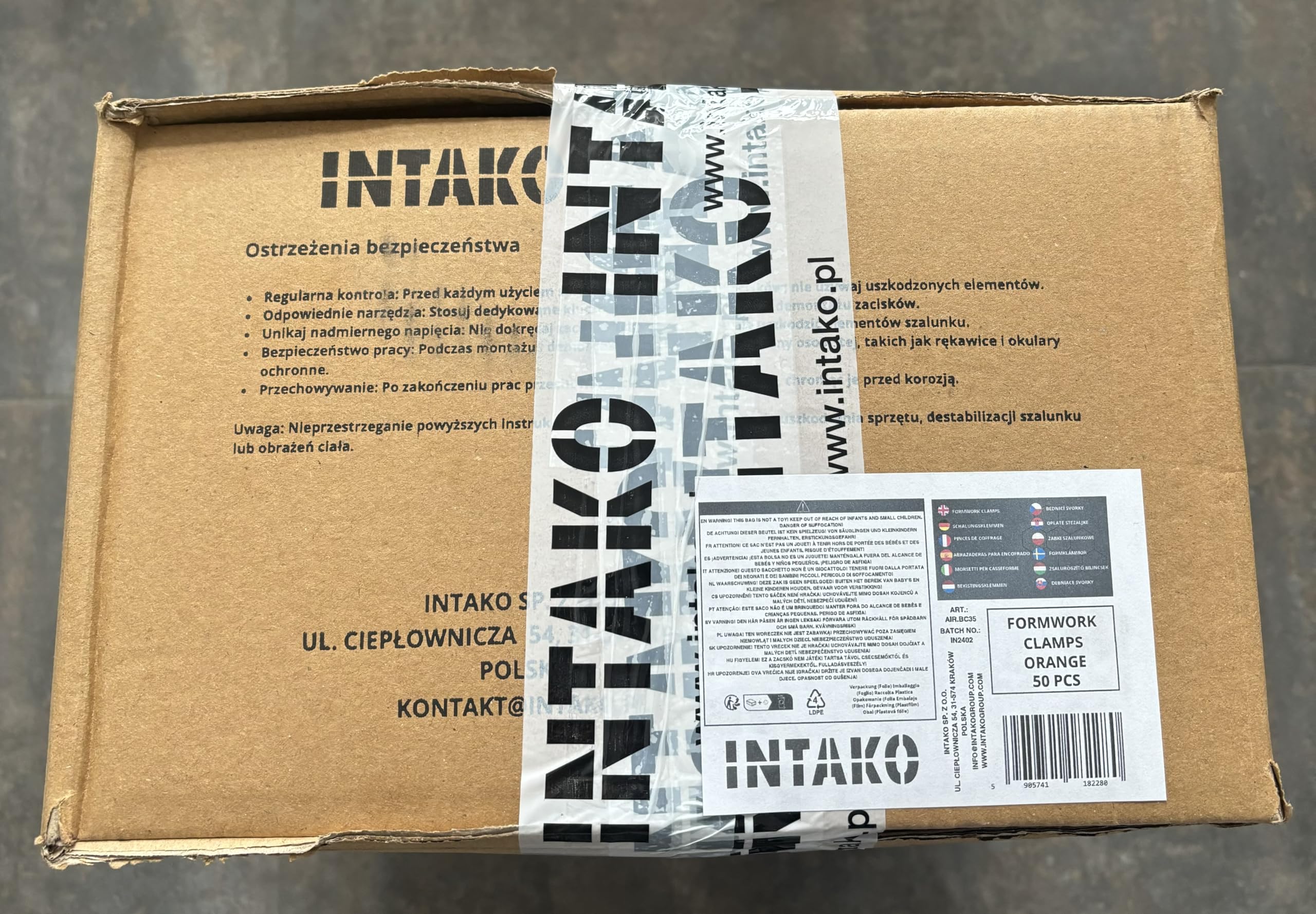 INTAKO 50 Stück Schalungsklemmschloss – Exzenterklemme 70 x 100 mm, Schalungsschloss Spannfrösche 6–10 mm für Bewehrungsdraht, Spring Clamp/Rapid Clamp - Schalungszubehör (Orange)