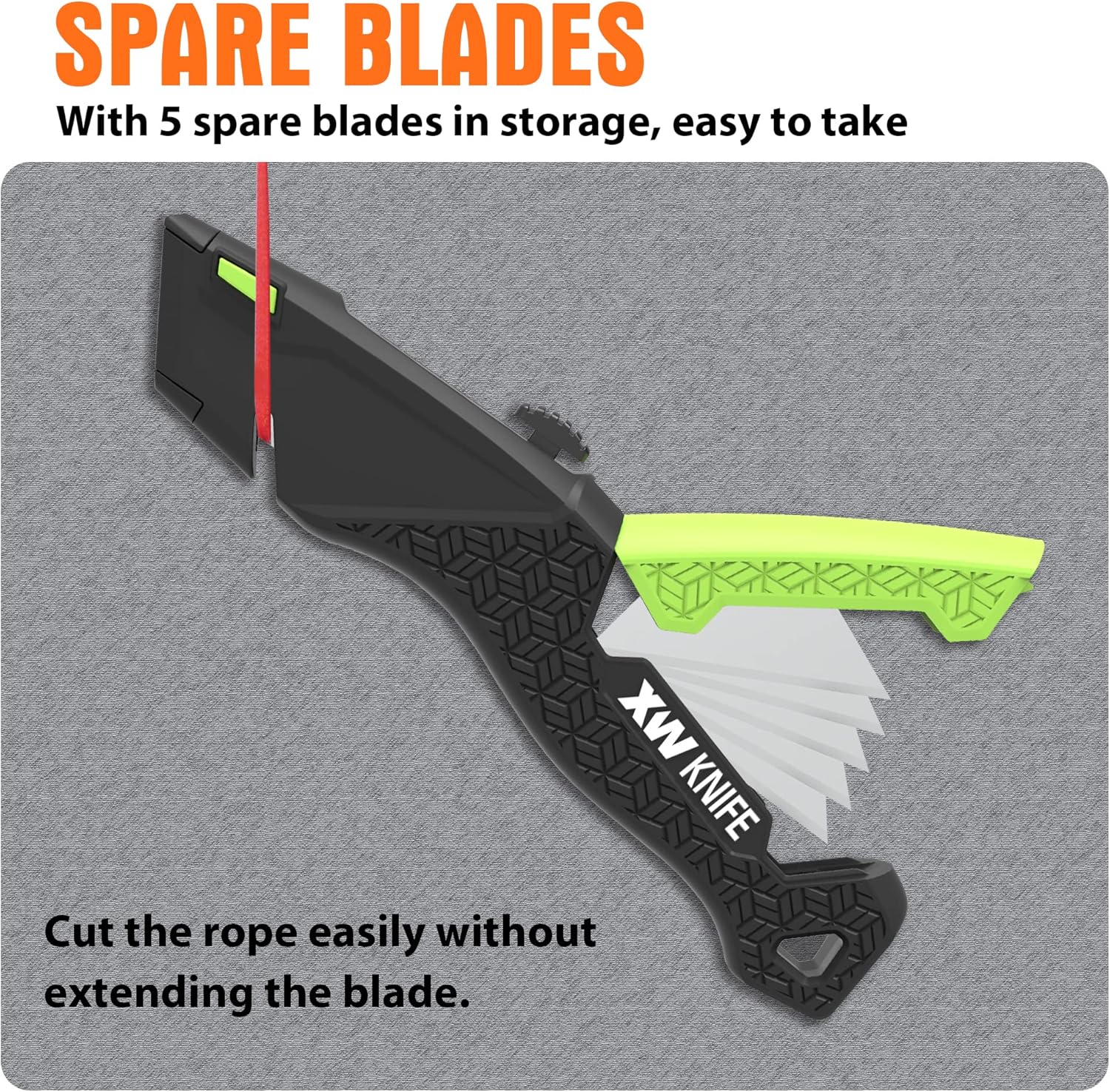 XW Utility Knife Set, Retractable Box Cutter and Folding Utility Knife with Blade Storage Design, Total 20 Blades Included, 4-Pack