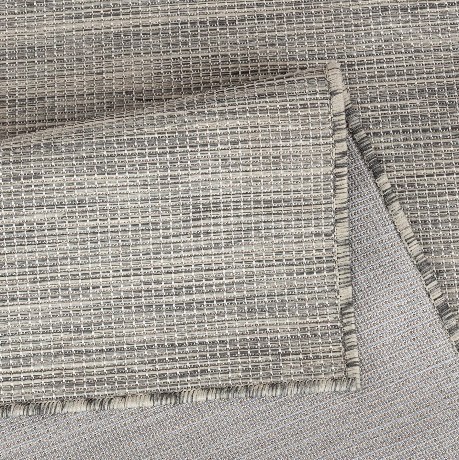 Jimri Tapis d'intérieur et d'extérieur – Tapis résistant aux intempéries pour Balcon, terrasse, Jardin, Cuisine - résistant aux Rayons UV et à l'eau - 120 cm Rond, Argenté