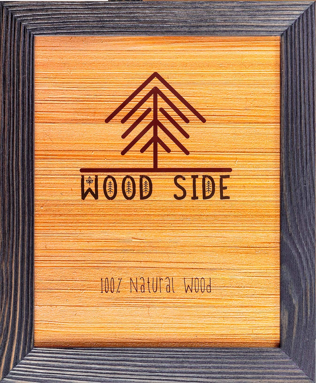 Rustic Wooden Poster Picture Frame 16x20 - Natural Solid Eco Distressed Wood for Wall Mounting Photo Frame - Dark Grey