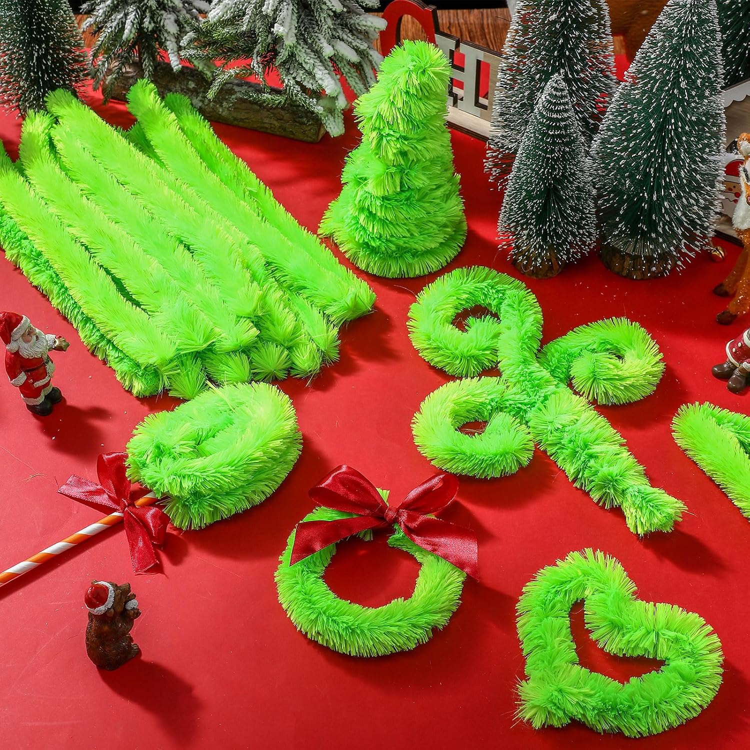 Hotop 30 Pcs Large 30mm Thick Pipe Cleaner, Fluorescent Green, 12 Inches