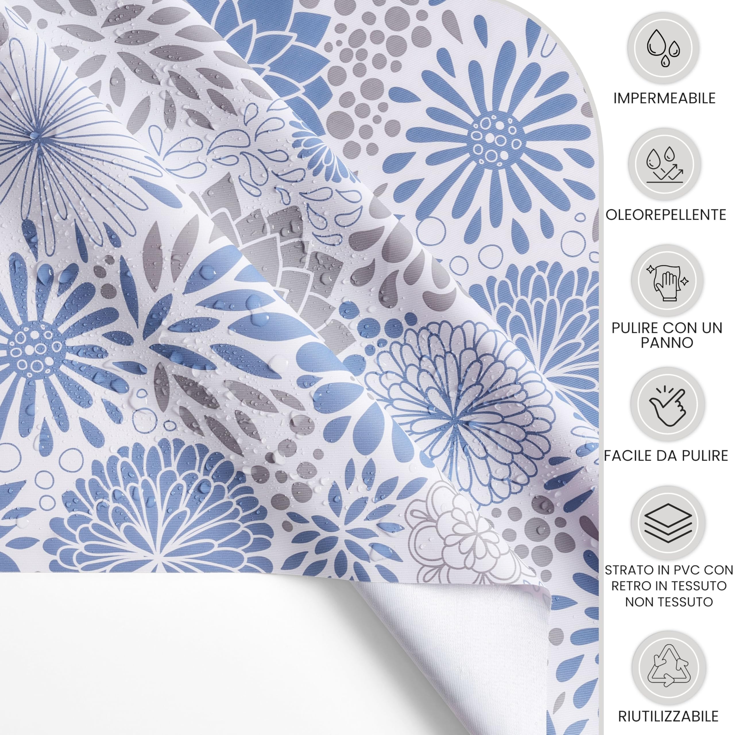 KP HOME Tovaglia Plastificata 200x140 Cm Floreale – Impermeabile, Antimacchia E Facile Da Pulire, Con Certificazione OEKO-TEX