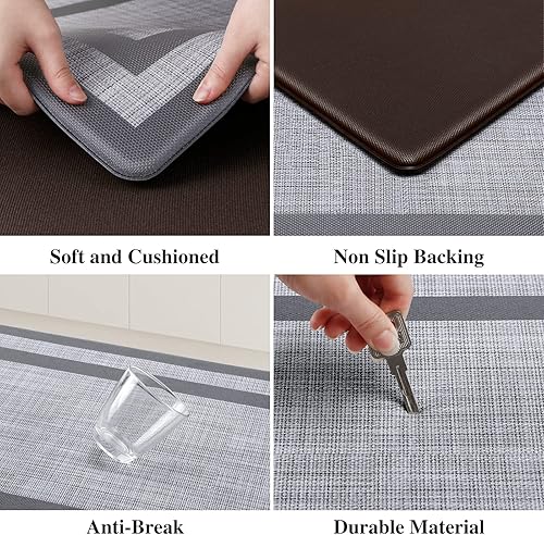 Miniatura 4 de Mattitude Tapete de cocina y alfombras acolchadas de cocina 173 x 28 pulgadas antideslizante impermeable tapete ergonómico cómodo para cocina hogar