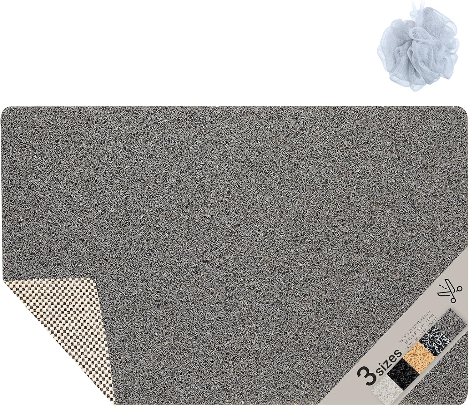 Buy Cosyland Bathtub Mats Soft Textured Bath Shower Tub Mat 24x16 Inch Non Slip Comfort Bathroom Mats With Drain Pvc Loofah Mats For Wet Areas Quick Drying Gray Online In Turkey B08y8ppj2l