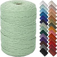 Vista 43 de NOANTA - Cuerda de macramé color verde aguamarina, 1/8 pulgadas (3 mm) x 109 yardas (100 metros), cuerda de algodón colorido para colgar