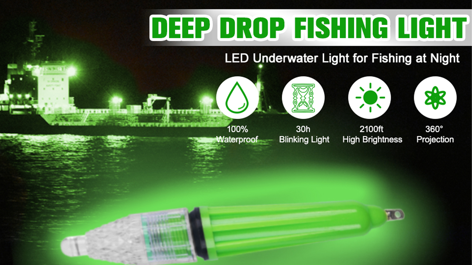 LED Underwater Fishing Light,6 Packs Waterproof Flashing Attractive Fish Lights Bait Lure Lamp 4.5inch and 6.7 inch (Blue, 6.7inch