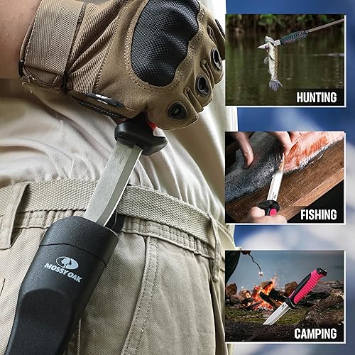 Miniatura 6 de Mossy Oak Cuchillo de hoja fija para exteriores de 4 pulgadas con vaina-magenta