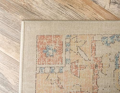 Miniatura 7 de Unique Loom Oslo Collection - Alfombra envejecida con medallón botánico beige (5 x 8 pies)