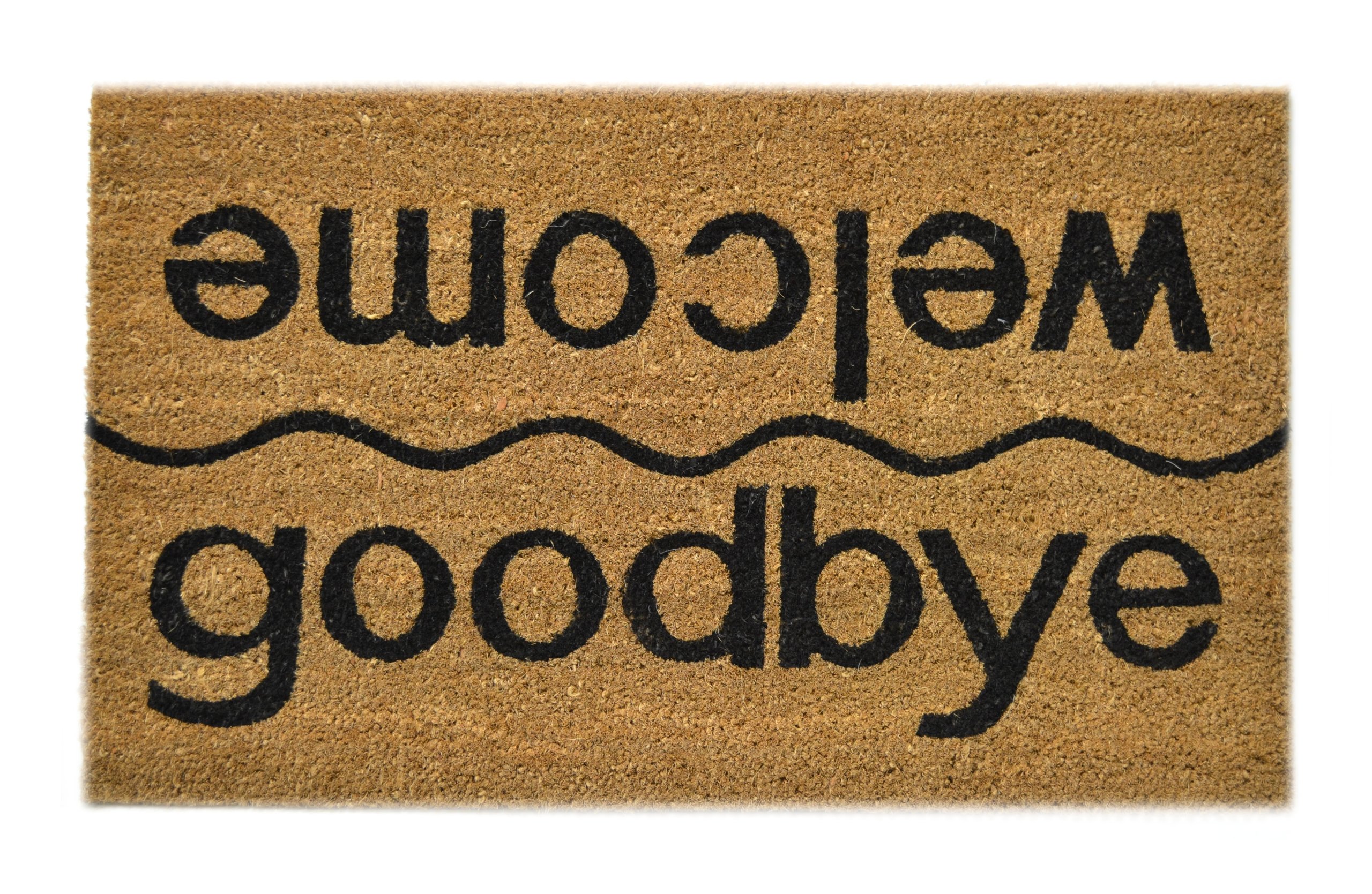 Imports Decor Vinyl Back Coir Doormat, Welcome-Goodbye, 18-Inch by 30-Inch