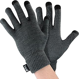 Mens Touchscreen Gloves with Grips 3M Thinsulate Soft Warm Winter Gloves