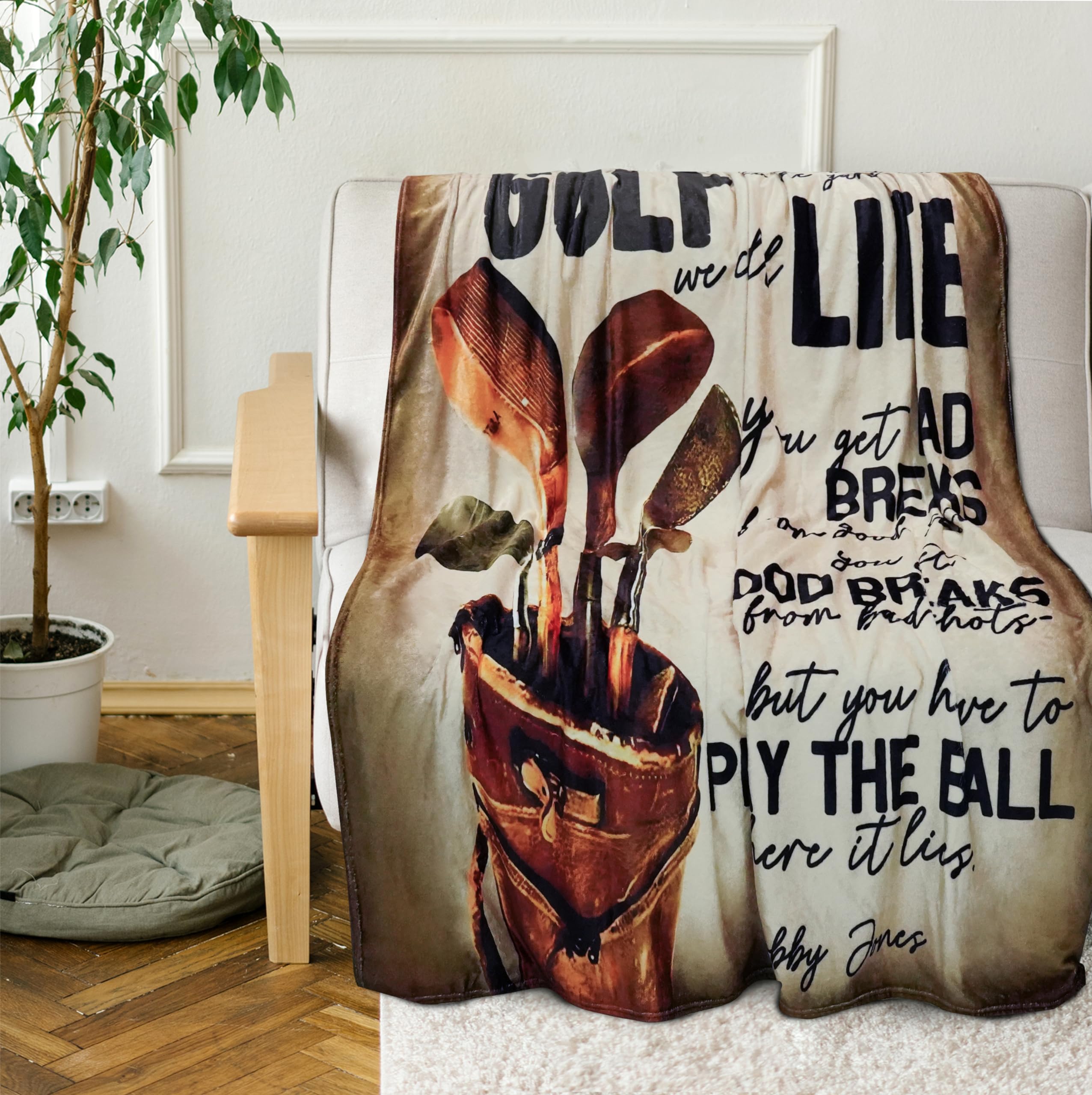 Golf-Fleecedecke – Lustiges Geschenk Für Golfer, 127x152 Cm, Weich, Maschinenwaschbar