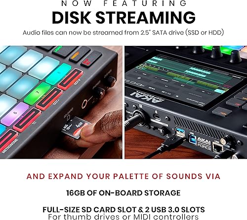 Miniatura 5 de AKAI Professional FORCE  Producción de música independiente, secuenciador MIDI y sistema DJ con motores de sintetizador, muestreo MPC y lanzamiento