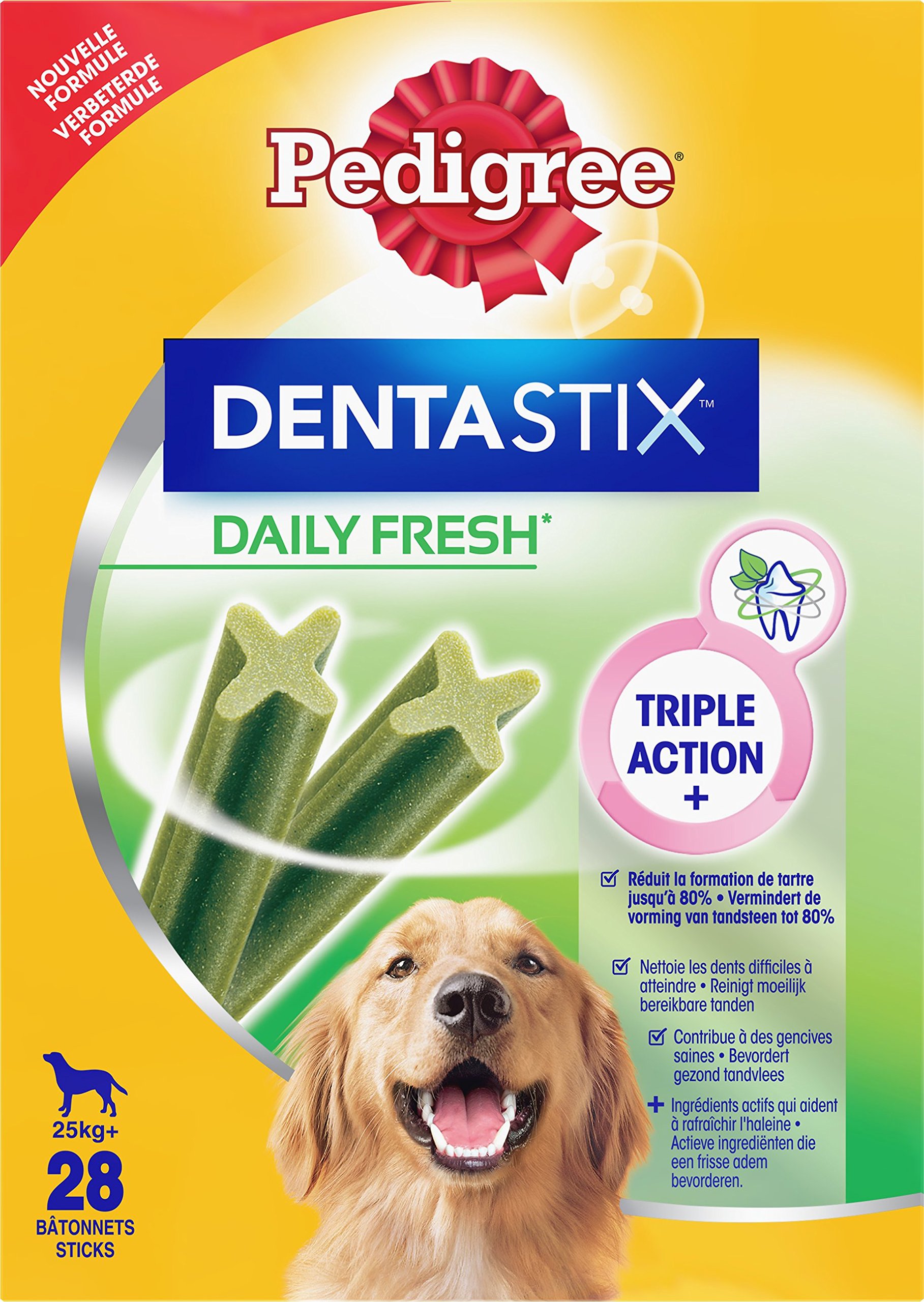 Pedigree Dentastix Fresh - Friandises pour Grand Chien, 112 bâtonnets à mâcher pour l'hygiène bucco-dentaire (4 x 28 bâtonnets)