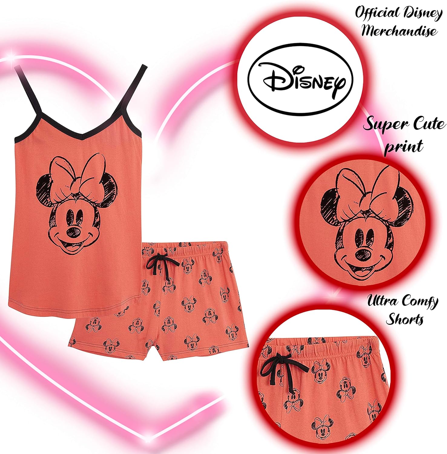 Disney Stitch Womens Pyjamas Vest Short PJs Sets for Women XS-XL Stitch Gifts