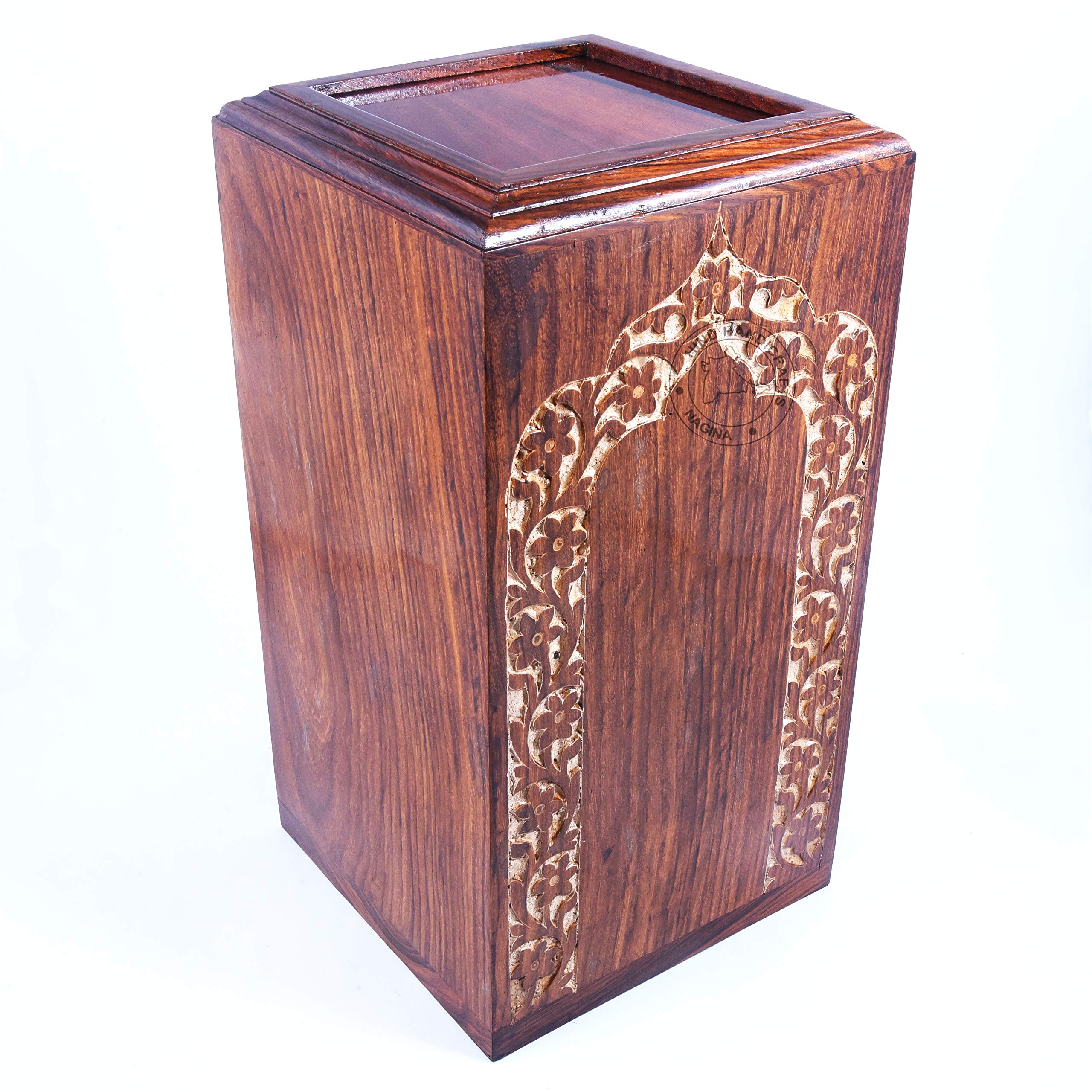HIND HANDICRAFTS Urne Funéraire Bois Palissandre Adulte - Urne Cendres Humaines 250 Cm³ Avec Ancre Ancienne