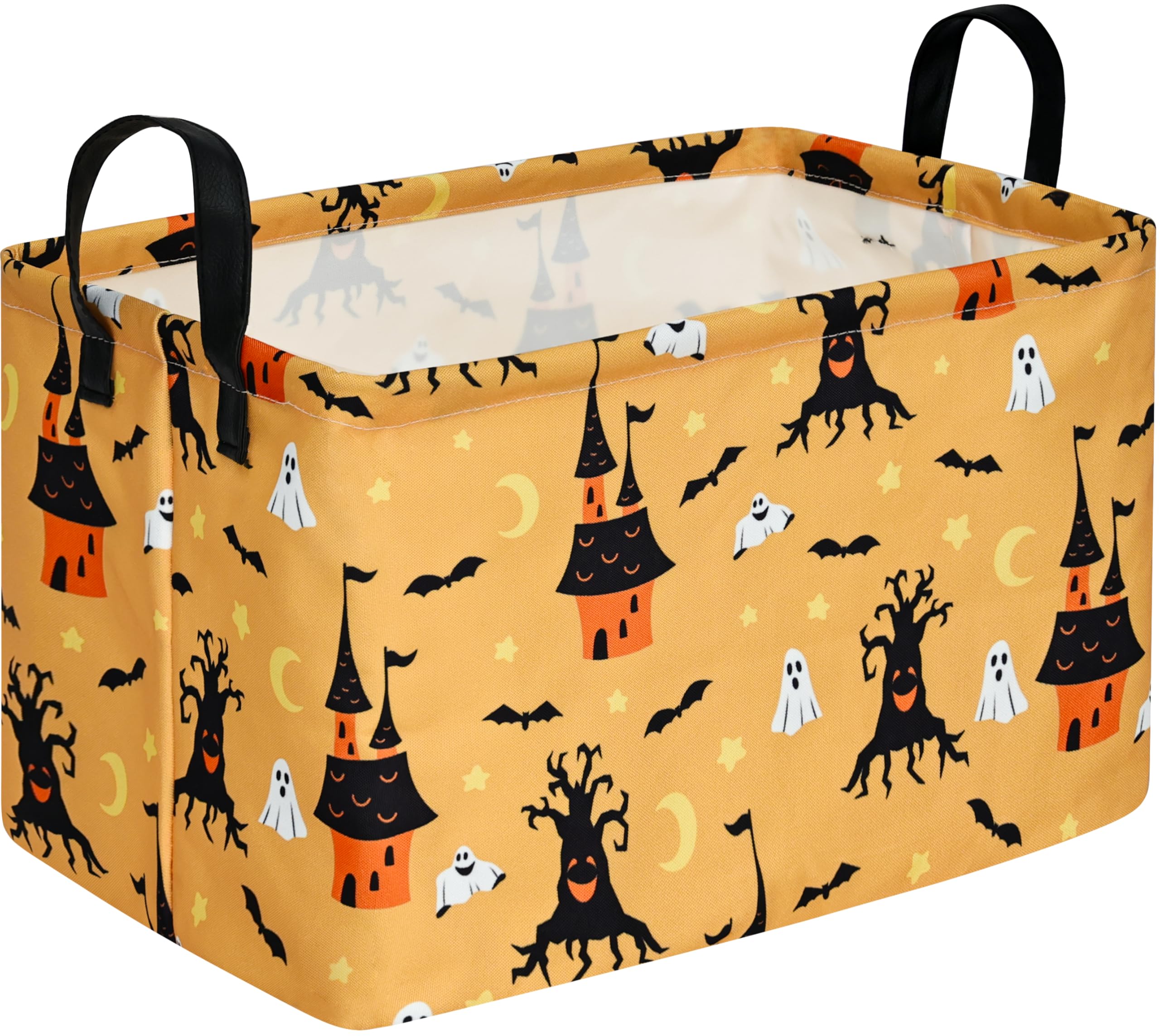 Halloween Storage Basket for Shelves Foldable Open Storage Bin Waterproof PE Coating Closet Organizer with Handles for Home Office dorm room โ image 1