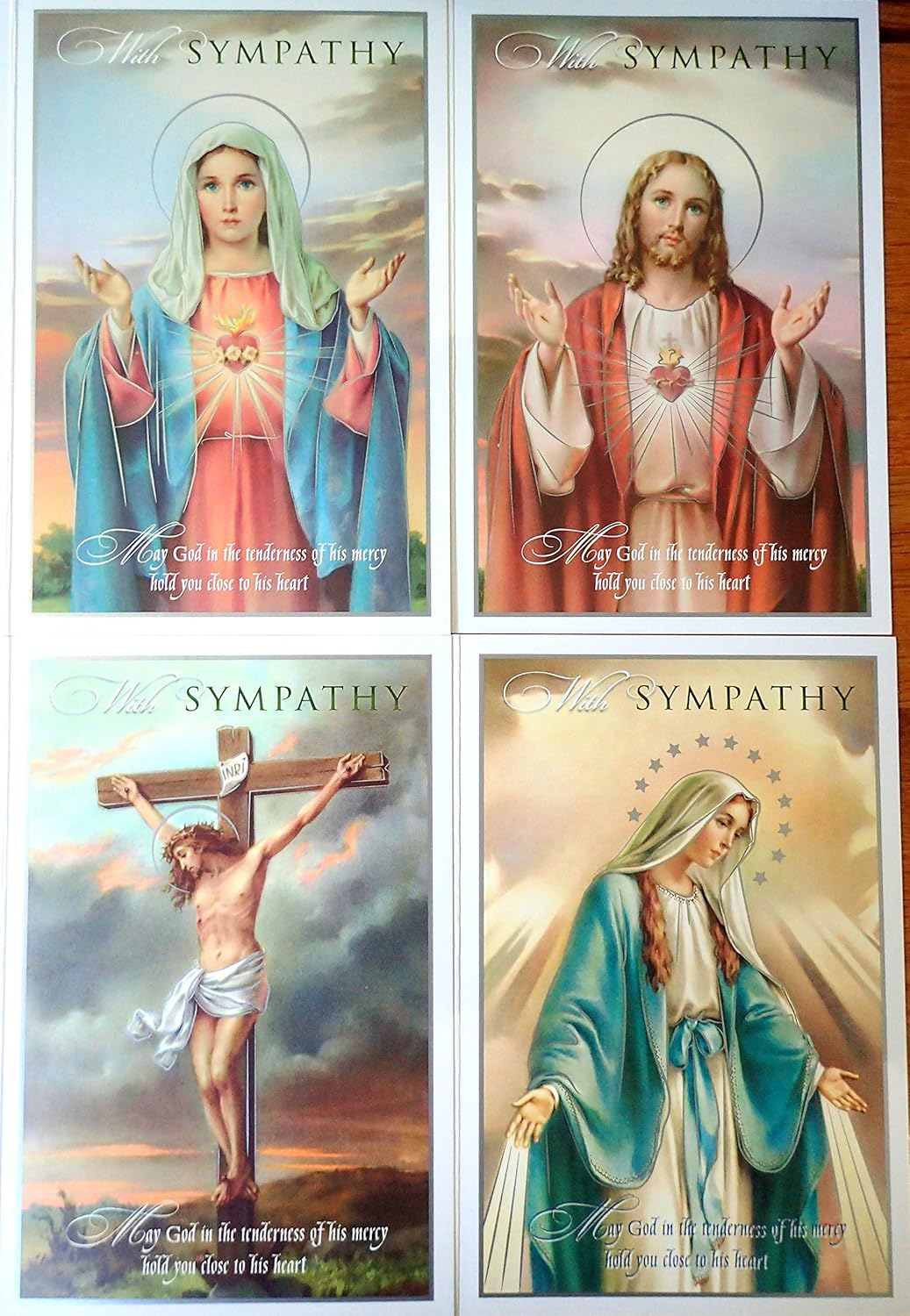 Pack 4 Catholic Mass Cards With Sympathy 21241 Amazon.co.uk