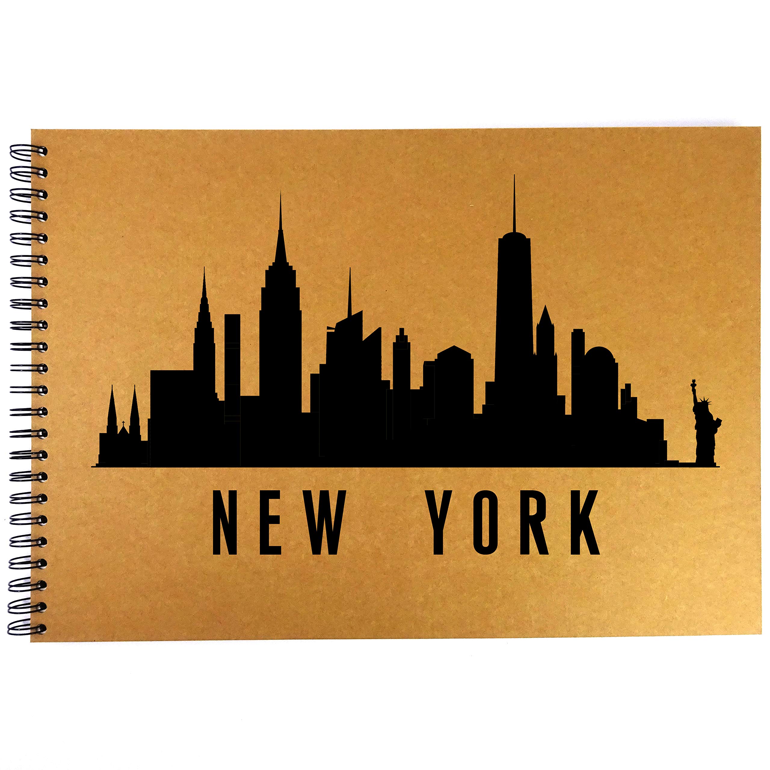 Kraft Brown New York Silhouette Scrapbook Dry Mount Photo Album (A4 (297x210mm))