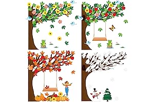 198Pcs Classroom Tree Bulletin Board Decor Set
