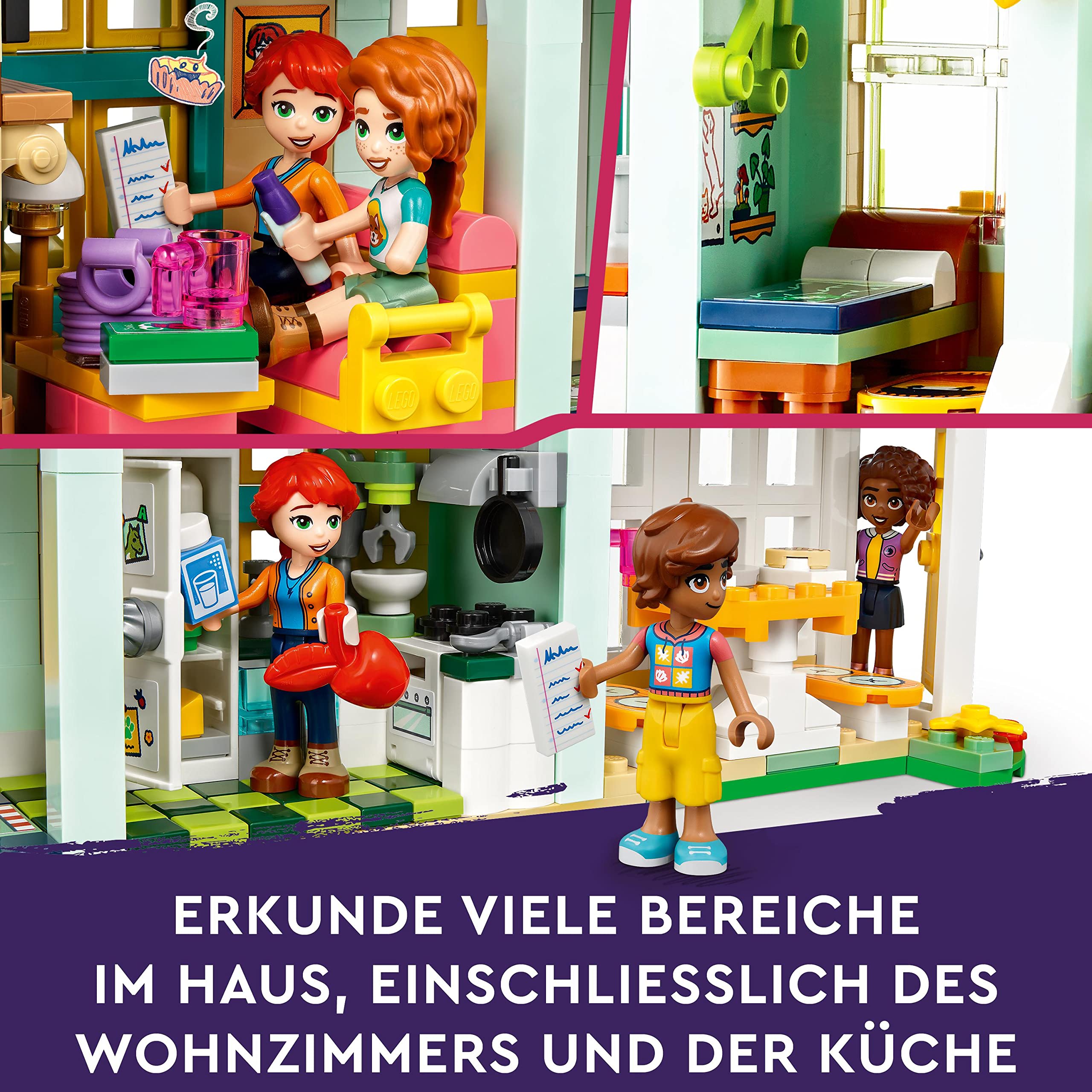 LEGO 41730 Friends Autumns Haus, Puppenhaus mit Tierfiguren und Zubehör, Mini-Puppen Autumn, Mia und Haustieren, Spielzeug für Mädchen und Jungen ab 7 Jahren, 2023 Charaktere