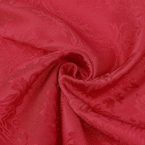 Miniatura 2 de uxcell Paquete de 6 servilletas de poliéster, servilletas florales impresas para fiestas y Navidad, 19 x 19 pulgadas, color rojo