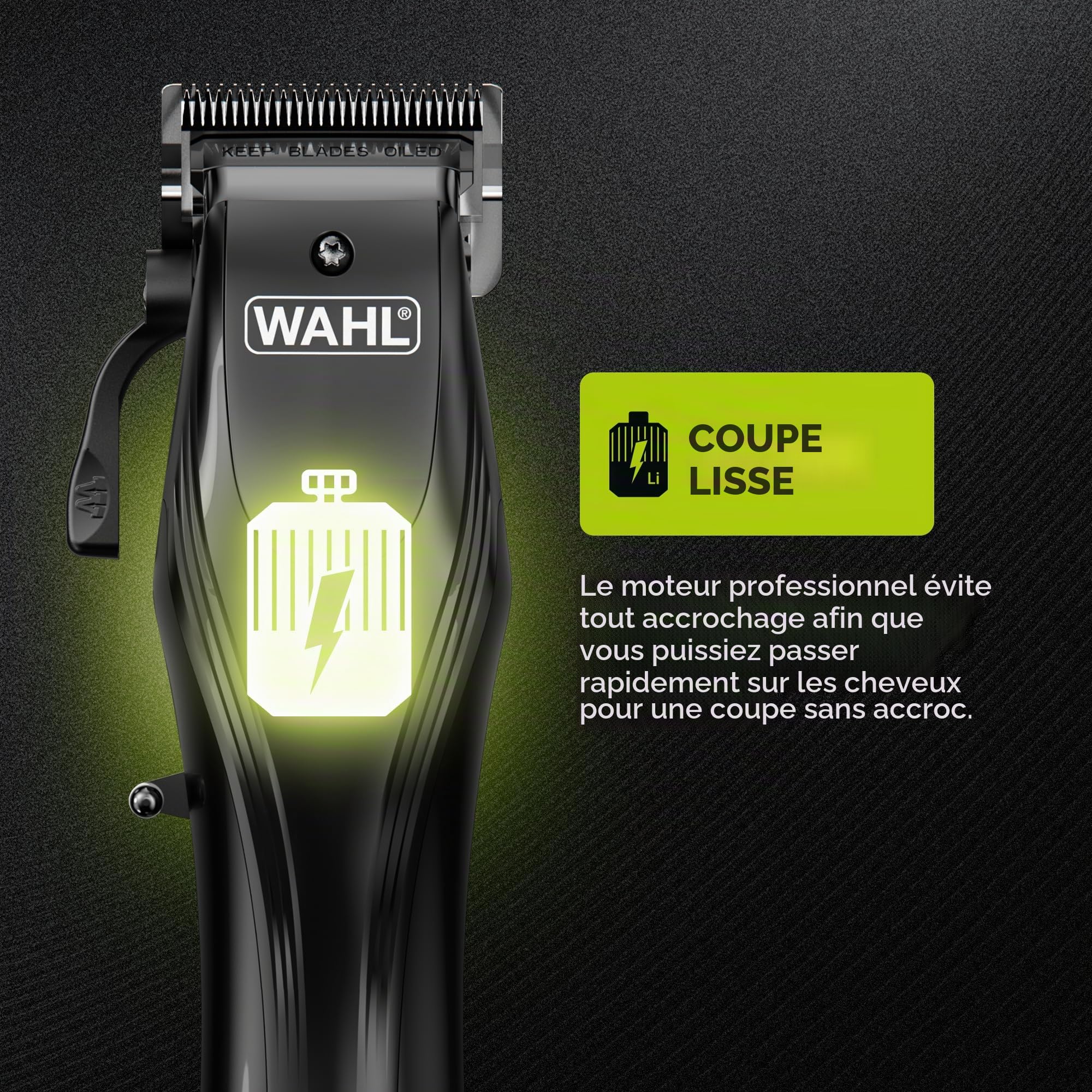 WAHL Rapid Clip, tondeuses à cheveux pour hommes, rechargeable par USB, tonte des poils des oreilles/du nez, bras conique, coupes de cheveux complètes à domicile, batterie lithium-ion