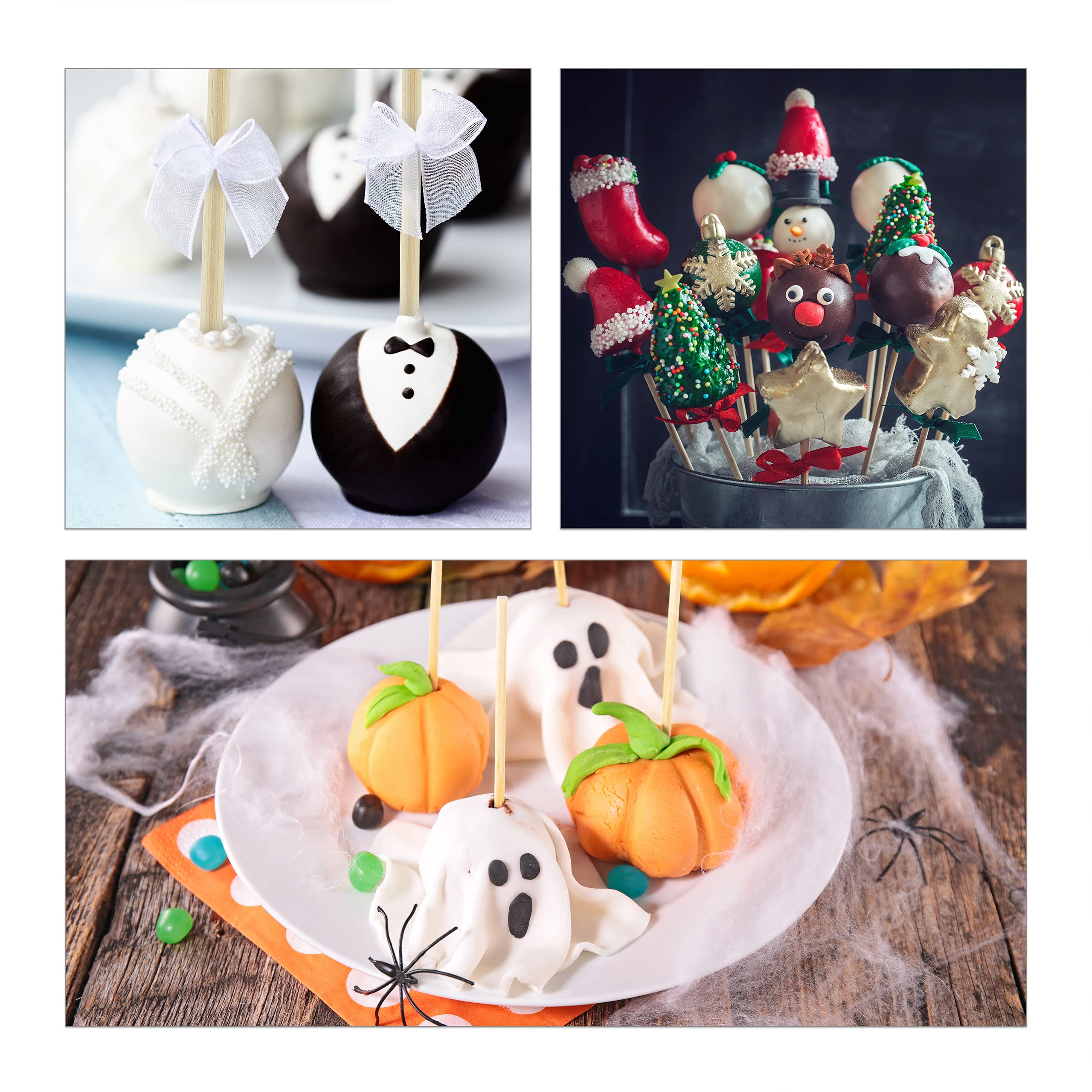 Relaxdays Patyczki do Cake Pop 400 sztuk, bambusowe, 15 cm długości, do ciast pop i lizaków, naturalne