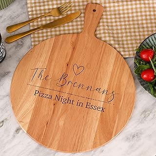 Personalised Family Night Pizza Chopping Board For Home | Customised Pizza Paddle Board or Wooden Chopping Boards for Dad Birthday | Wooden Pizza Serving Tray Can Be Used As Wooden Chopping Board