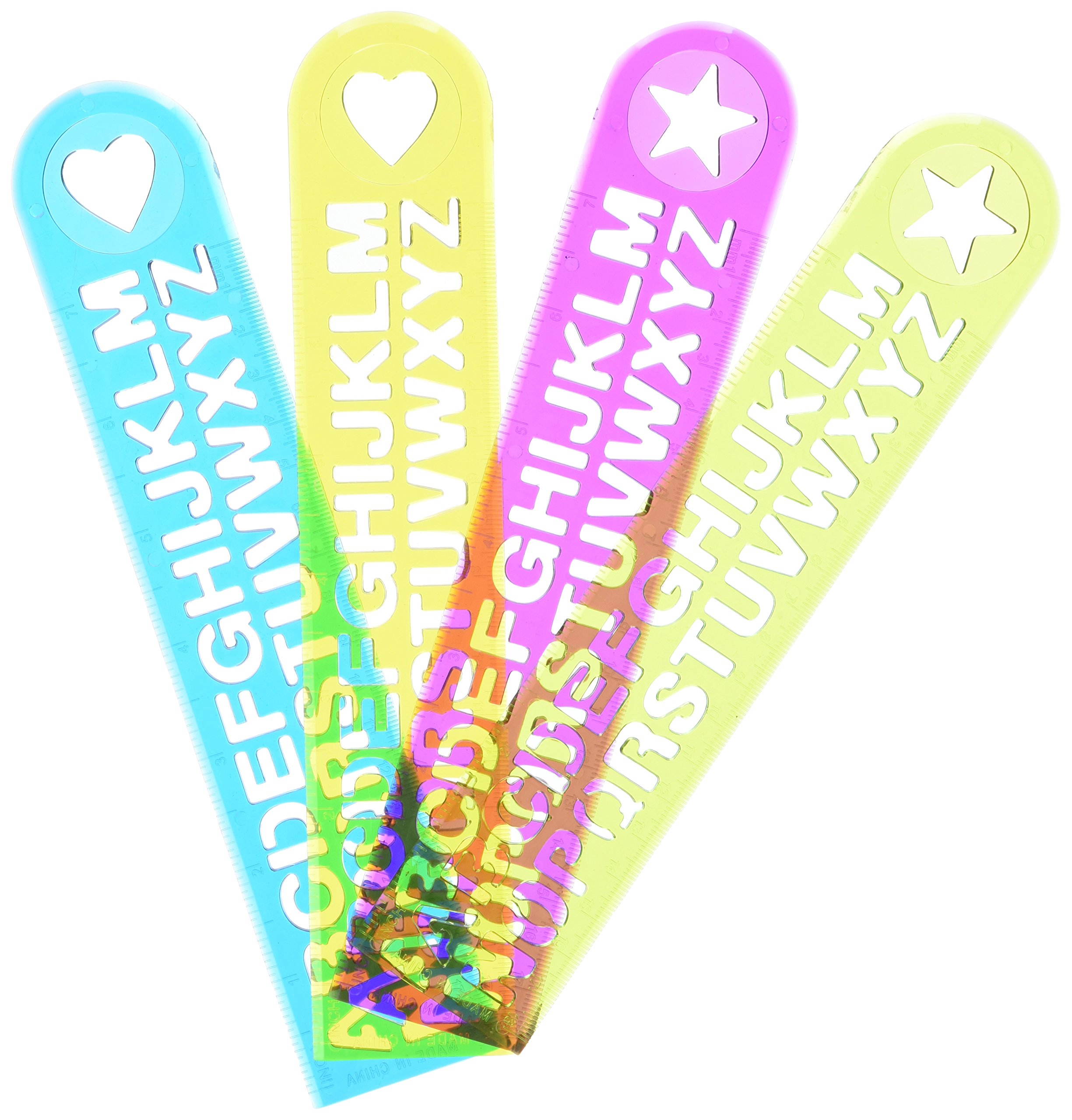 Amscan 9902010 - Assorted Alphabet Rulers Kids Party Bag Toy Favours - 4 Pack