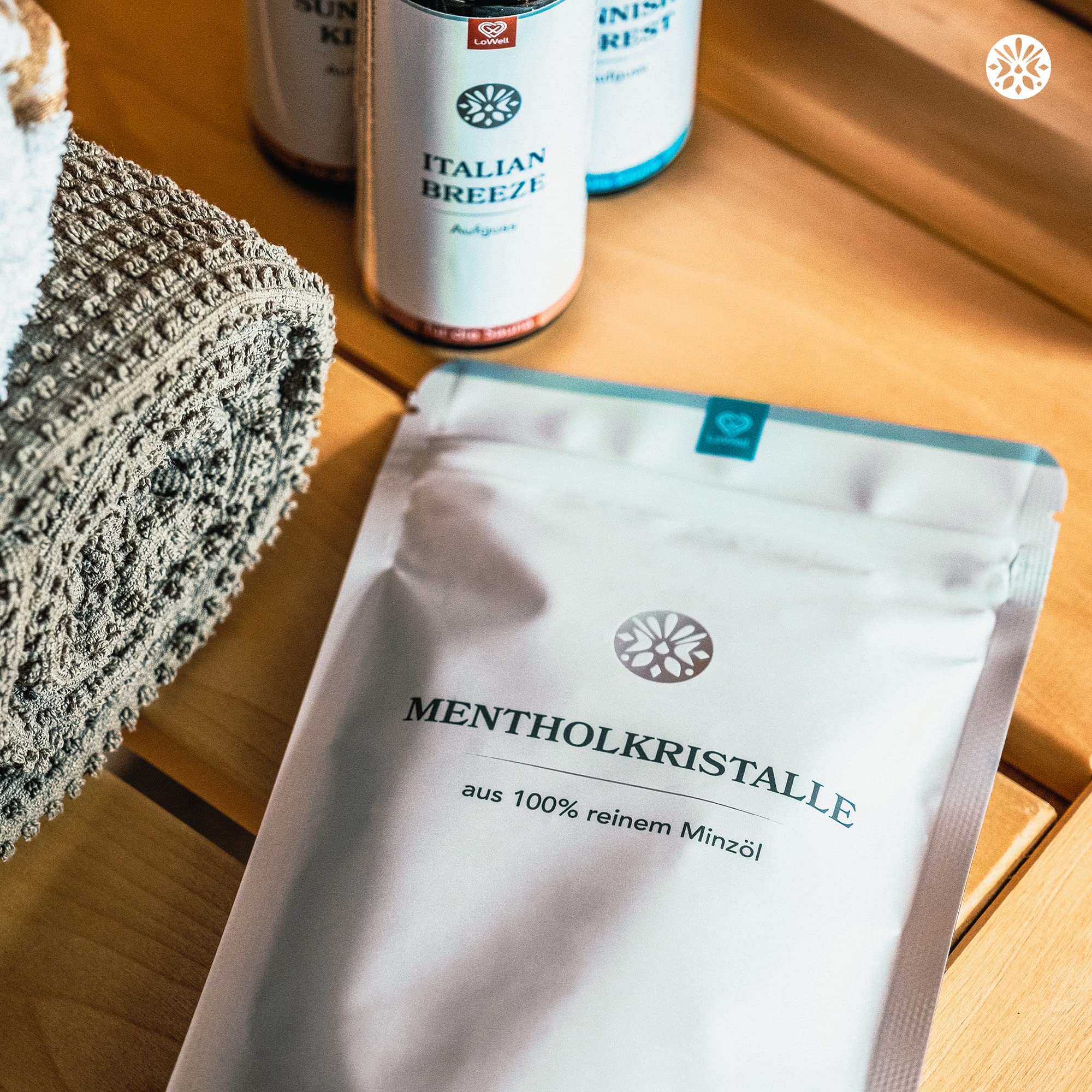 LoWell Cristaux de menthol 100% menthe pure pour sauna - Sachets refermables