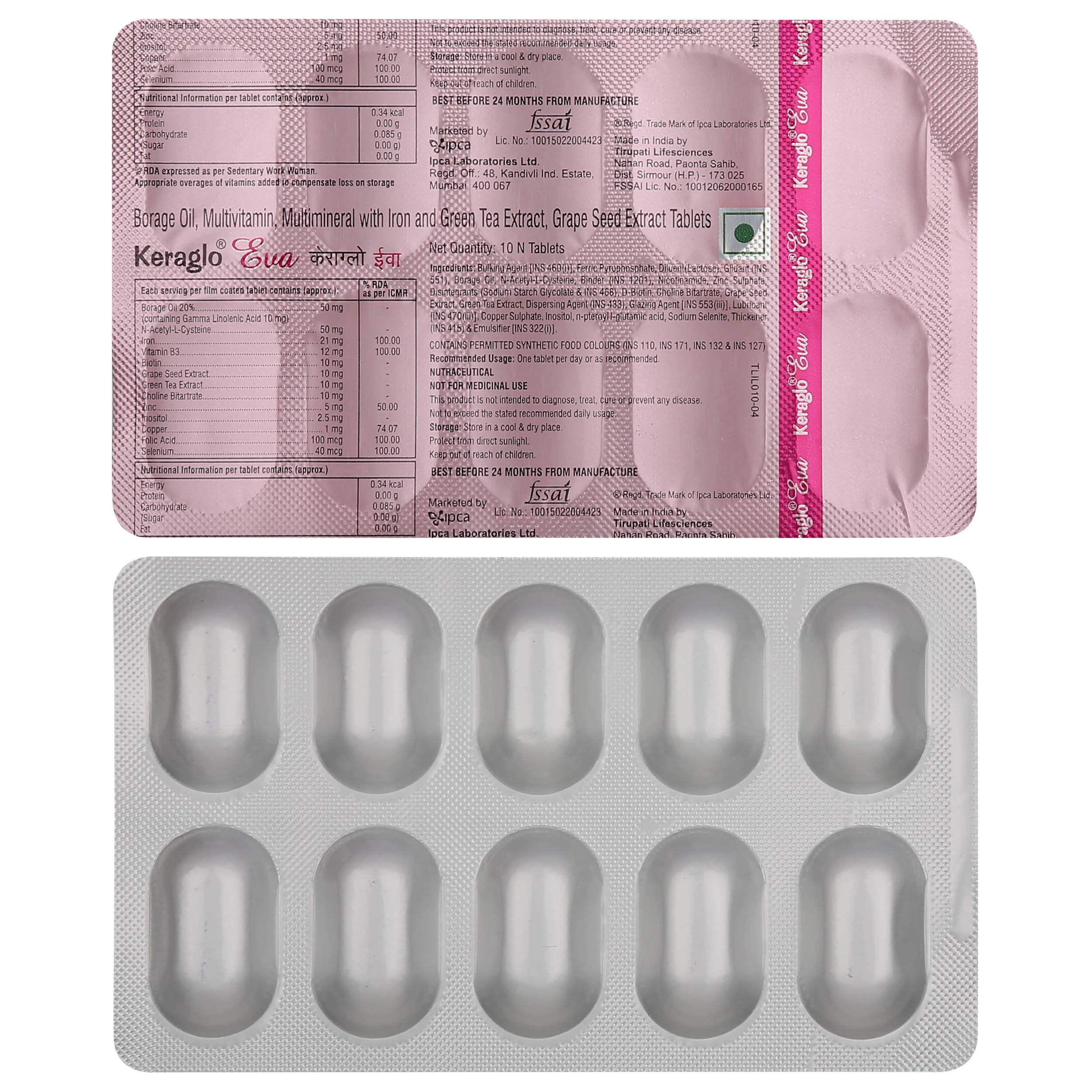 Keraglo Eva - Blister Pack of 10 Tablets (B085LZ6L2K) Amazon Price History, Amazon Price Tracker