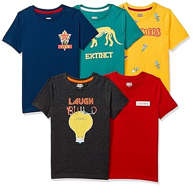 Amazon Brand - Jam & Honey Boys Regular T-Shirt