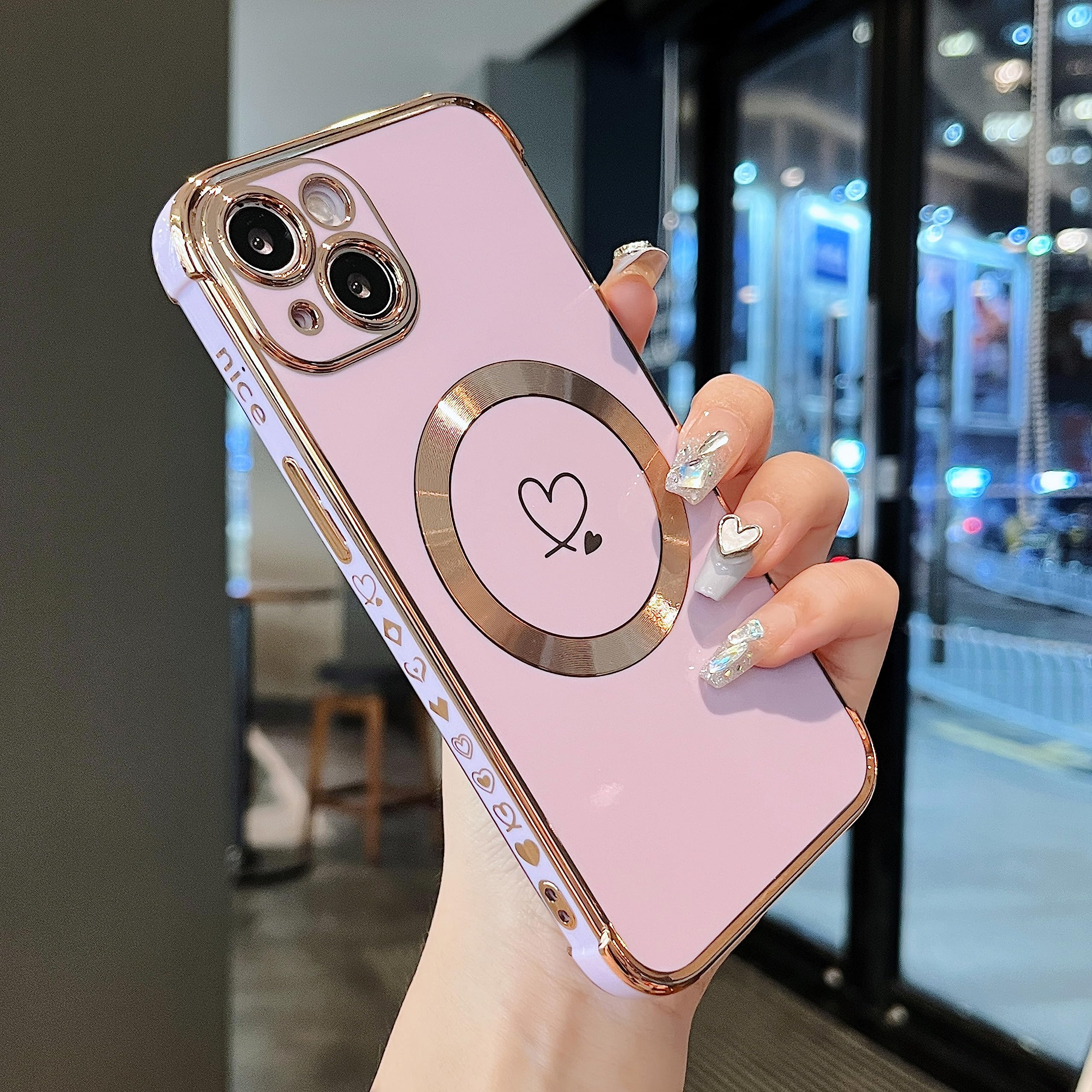 CUSTYPE ハート MagSafe対応 ハートデザインキット - 取り外し可能なワイヤレス充電クロス