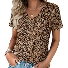 Zeagoo Womens Tops Summer Casual Short Sleeve Tshirts Business Basic Spring V-Neck Shirts Outfits S-3XL