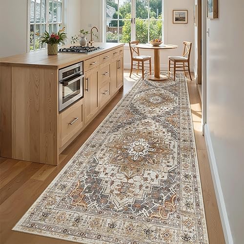 Miniatura 220 de Madane Alfombra lavable de 2 x 3 pies, alfombra de entrada pequeña, antideslizante, vintage, para entrada interior, alfombra de pelo bajo