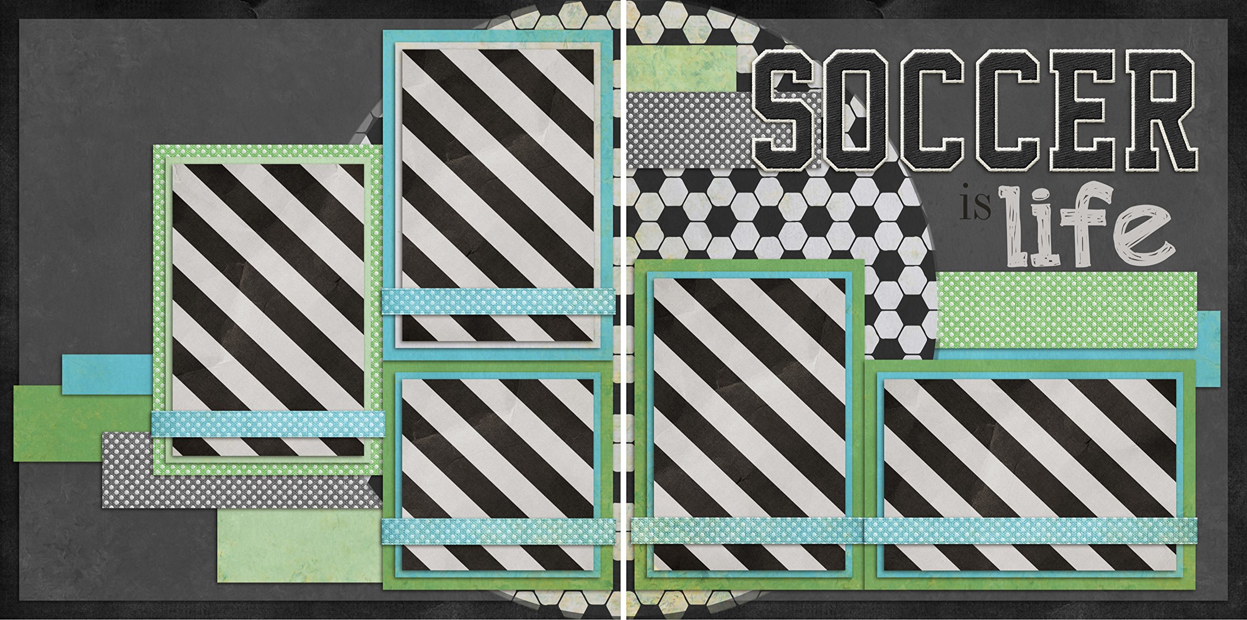 Zestaw do scrapbookingu piłki nożnej - 5 układów podwójnych stron