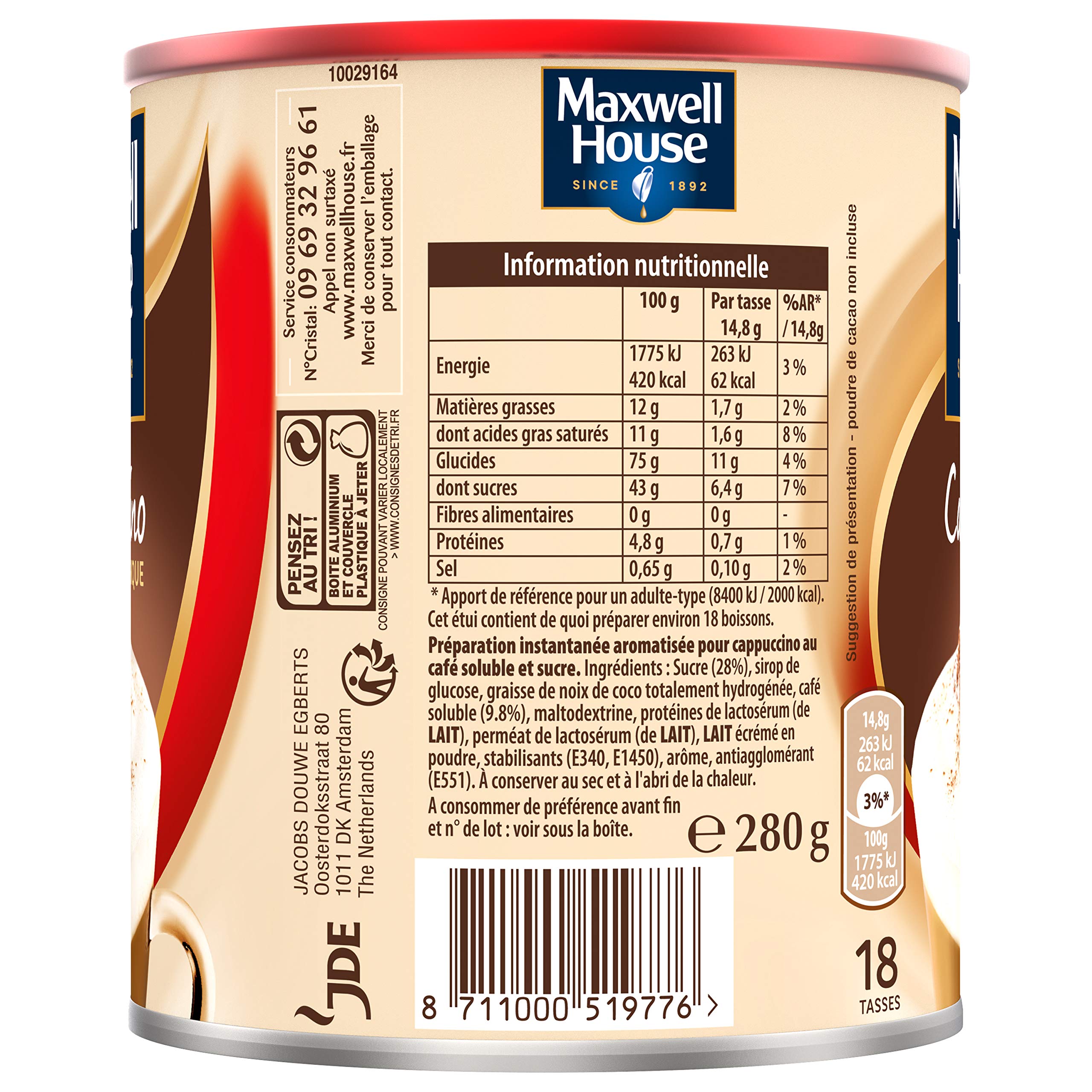 Maxwell House, Cappuccino Classique, 280g