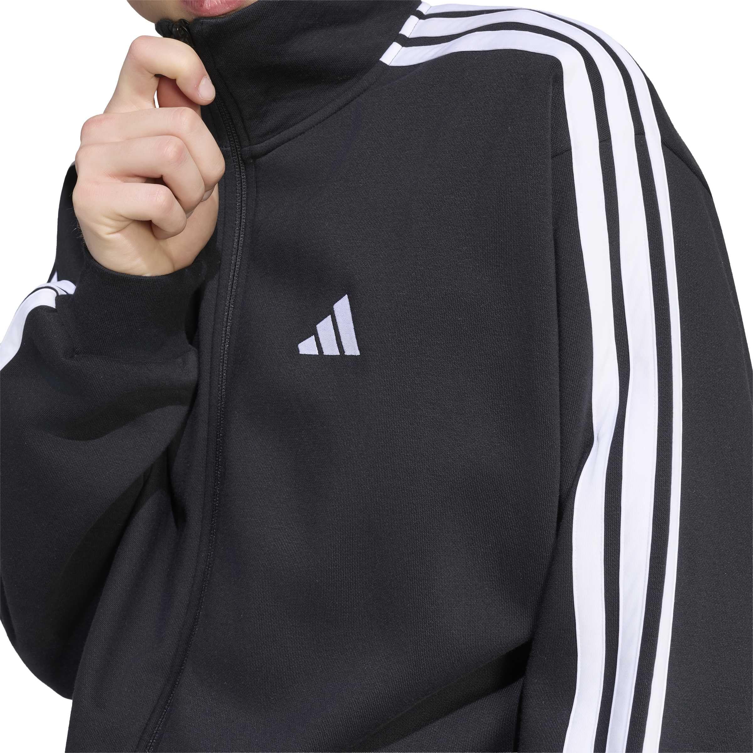 adidas Herren 3-Stripes Fleece Track_Suit, black/white, M